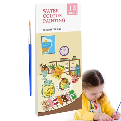 Mimoqk Aquarellfarben-Sets für Kinder, Taschen-Aquarell-Malbuch | Taschenmalbuch-Set für - Reise-Malkunstset mit Pinsel für, Mädchen, Kinder, Kleinkinder Mimoqk Aquarellfarben-Sets für Kinder, Taschen-Aquarell-Malbuch | Taschenmalbuch-Set für - Reise-Malkunstset mit Pinsel für, Mädchen, Kinder, Kleinkinder von Mimoqk