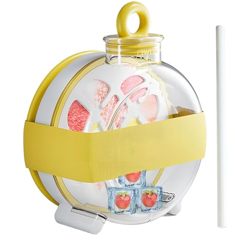 Mimoqk Eiswürfelform Becher | Auslaufsichere 300ml Trinkflasche Für Eiswürfel Mit Trinkhalm,Förmchen Für Gefrierschrank Sommergetränke Picknick Auto & Camping von Mimoqk