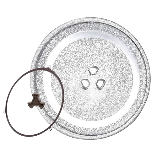 Mimoqk Ersatzglas für Mikrowelle, Glasplatte für Mikrowelle, Küche, 24,5 cm, mit drehbarem Ring für Familienessen von Mimoqk