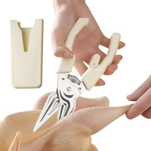 Mimoqk Fleischschere mit abnehmbarem magnetischem Deckel,Spülmaschinengeeignet Fleischschneideschere - Edelstahl Küchenschere für Hobbyköche und Köche zur Lebensmittelzubereitung und Mimoqk Fleischschere mit abnehmbarem magnetischem Deckel,Spülmaschinengeeignet Fleischschneideschere - Edelstahl Küchenschere für Hobbyköche und Köche zur Lebensmittelzubereitung und von Mimoqk