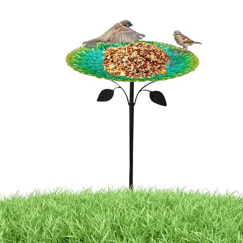Mimoqk Garten Vogelbad | Stehendes Metall Vogelbad mit Futterstelle Kombination | Multifunktional Für Papageien Und Ziervögel Haustierzubehör Für Garten Terrasse Balkon Rasen Mimoqk Garten Vogelbad | Stehendes Metall Vogelbad mit Futterstelle Kombination | Multifunktional Für Papageien Und Ziervögel Haustierzubehör Für Garten Terrasse Balkon Rasen von Mimoqk