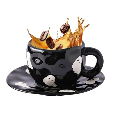 Mimoqk Halloween -Becher - 320 ml Keramikbecher für heiße Kaffeegetränke, Herbstversammlungen mit unregelmäßigem Design, Feriengetränke für Büro, Esszimmer, Lernen, Hotel, Küchentisch. Mimoqk Halloween -Becher - 320 ml Keramikbecher für heiße Kaffeegetränke, Herbstversammlungen mit unregelmäßigem Design, Feriengetränke für Büro, Esszimmer, Lernen, Hotel, Küchentisch. von Mimoqk