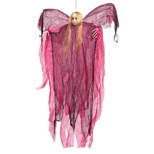 Mimoqk Halloween Geist | Gespenstische Hexengeist Deko Für Partys | Sprachaktivierte Halloween Deko Mit LED Beleuchtung Für Party Innen Außen Herbst Wand Terrasse Baum von Mimoqk