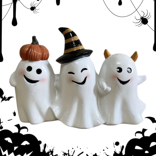 Mimoqk Halloween Geister Deko | Geisterfigur,Dekofigur Als Schreibtischaccessoire Und Zimmerdeko Für Bücherregal Schlafzimmer Diele Kinderzimmer Thementische Feiertage von Mimoqk