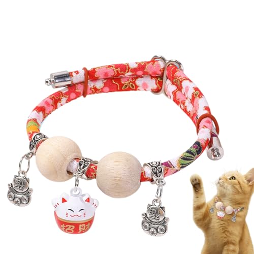 Mimoqk Halsbänder für Katzen | Katzenhalsband mit Glöckchen, Zedernperlen | weiche Dekoration, verstellbar, für den täglichen Gebrauch, für alle Größen, Ausbildung Mimoqk Halsbänder für Katzen | Katzenhalsband mit Glöckchen, Zedernperlen | weiche Dekoration, verstellbar, für den täglichen Gebrauch, für alle Größen, Ausbildung von Mimoqk