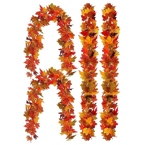 Mimoqk Herbstblatt-Girlande | Thanksgiving-Dekoration, Herbst-Action-Girlanden aus Ahorn, 4 Stück – Halloween-Dekorationen und Dekoration für Zuhause, Treppe, Wohnzimmer Mimoqk Herbstblatt-Girlande | Thanksgiving-Dekoration, Herbst-Action-Girlanden aus Ahorn, 4 Stück – Halloween-Dekorationen und Dekoration für Zuhause, Treppe, Wohnzimmer von Mimoqk