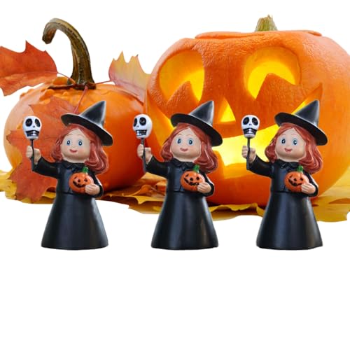 Mimoqk Hexen Figur, Hexen Deko Sammelfigur, 3 Teile Skulptur Set Wohnaccessoires Außenbereich Garten Feiertag Bücherregal Kamin von Mimoqk