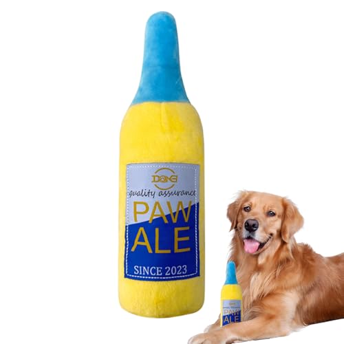 Mimoqk Hund Quietschspielzeug | Weinflaschenform Spielspaß | Plüschspielzeug | Für Welpen Haustier Geistige Stimulation Körperliche Betätigung Bereicherung Für Die Transportbox von Mimoqk