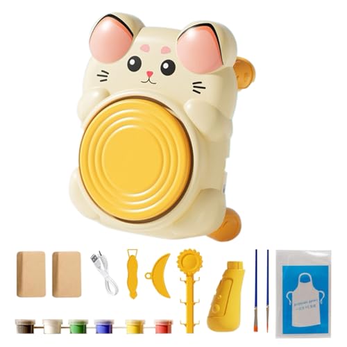 Mimoqk Keramikrad - handgefertigtes Bastel -Töpferwaren -Set für Anfängerschüler Kinder, Bildungsspaß mit Lehmbildwerkzeugen, kreativ von Mimoqk