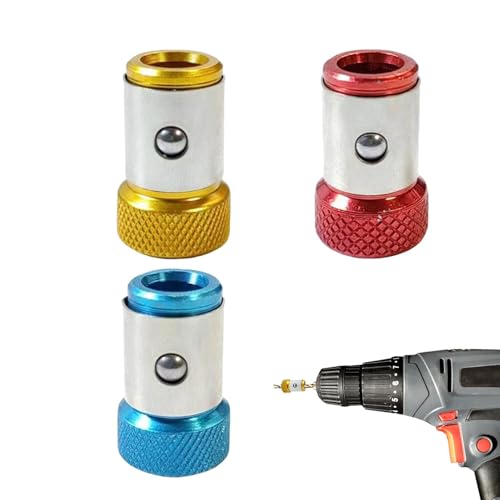 Mimoqk Magnetische Schraubenzieher-Köpfe, magnetischer Schraubenzieher- - 3 Stück rutschfeste Aluminiumlegierung Schraubenzieher Magnetisierer - Abnehmbarer Schraubenzieher Zubehör von Mimoqk