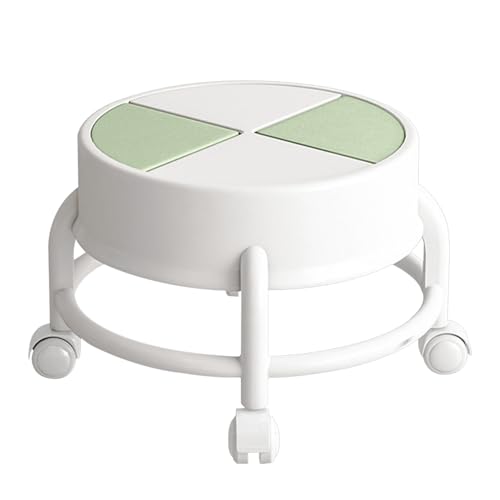 Mimoqk Rollhocker mit niedrigem Sitz, niedriger Hocker mit Rollen | Rollhocker, niedrige Höhe mit – mobiler Rollhocker, robust, Trittleiter mit drehbaren Rädern von Mimoqk
