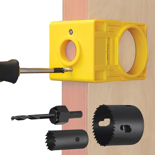 Mimoqk Türschloss-Einbausatz,Türeinbausatz | Türknauf-Lochsägen-Set - Handwerkzeuge zum Bohren von Türlöchern aus Kohlenstoffstahl, Türinstallationswerkzeuge für 1-3/8 bis 1-3/4 Holztüren Mimoqk Türschloss-Einbausatz,Türeinbausatz | Türknauf-Lochsägen-Set - Handwerkzeuge zum Bohren von Türlöchern aus Kohlenstoffstahl, Türinstallationswerkzeuge für 1-3/8 bis 1-3/4 Holztüren von Mimoqk