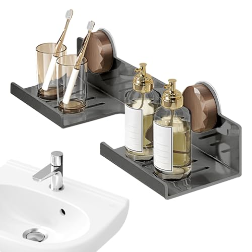 Mimoqk Über Dem Wasserhahn,Badezimmer Wand- Abnehmbar Mit Saugnäpfen Carbonstahl Organizer Für Haushalt & Kosmetik von Mimoqk