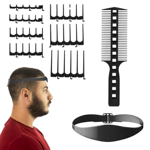 Mimoqk Vorlage zum Rasieren des Ausschnitts - Haarschneidemaschinen-Führungskammschutz-Set - Fade Kamm Haarband Vorlage Kamm Zähne Zubehör für perfekte Halsausschnittrasur Mimoqk Vorlage zum Rasieren des Ausschnitts - Haarschneidemaschinen-Führungskammschutz-Set - Fade Kamm Haarband Vorlage Kamm Zähne Zubehör für perfekte Halsausschnittrasur von Mimoqk