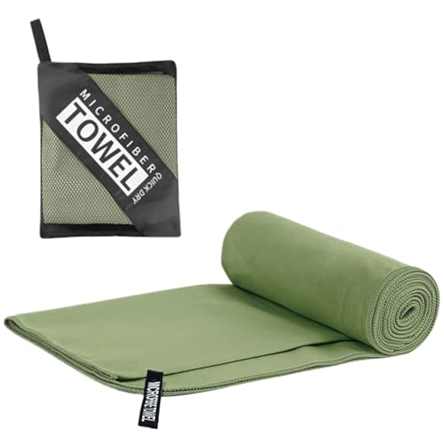 Reisehandtuch - Schnelles trockenes Handtuch für schnelle Absorption, weiche leichte Stoff mit kompakter Aufbewahrung, Waschlappen aus Baumwoll für Fitnessstudio -Schwimmen Yoga Pilates Beach Pool von Mimoqk