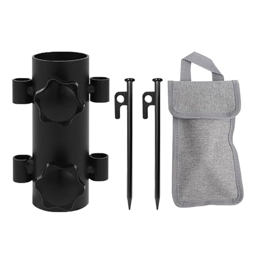 Tent Rod Holders, Camping Stakes, Windproof Stabilizer Base Rust-Proof Steel Support Ground Stand Secure Fixing Tool for Outdoor Fishing Hiking Canopy Setup, 3.94 Inches von Mimoqk