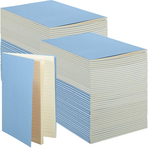Mimorou 100 Pcs Kraft Notebook Journals 5.5 Inch x 8.3 Inch A5 Softcover Notebooks Bulk for Writing Sketch Office Notepad with 60 Pages 30 Sheets(Light Blue,Lined) von Mimorou