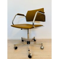 Komplett Restaurierter Senf Bürostuhl Von Kovona Modell K-385 Czechoslovakia, 1970Er von MimosaVintageArt