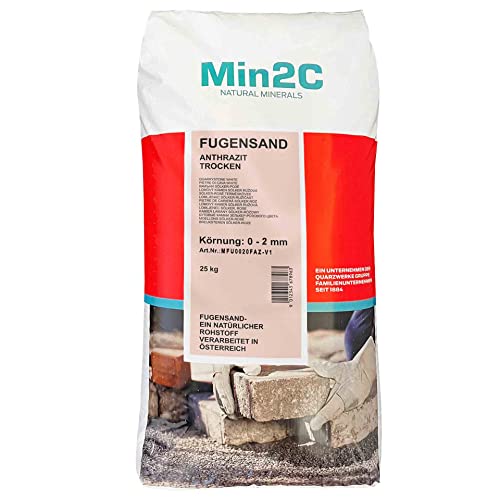 MIn2c AG-Heute Fugensand 25 kg 0.0-2.0 mm | Quarzsand Premium Fugenfüller | Extrem fein | Einkehren in Pflaster | Anthrazit | Schützt vor Unkrautwuschs MIn2c AG-Heute Fugensand 25 kg 0.0-2.0 mm | Quarzsand Premium Fugenfüller | Extrem fein | Einkehren in Pflaster | Anthrazit | Schützt vor Unkrautwuschs von MIn2c