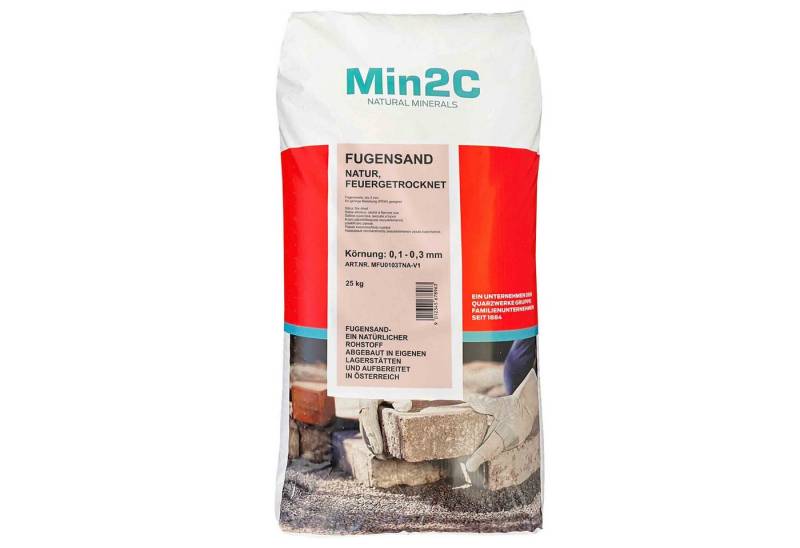 Min2C Fugensand Fugensand 25kg natur 0.1-0.3 mm Premium Quarzsand von Min2C