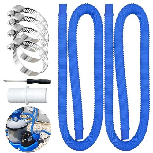 2 Stück Poolschlauch 32mm / 1,5 m für Poolpumpen, mit 4 Stück Sicherungsclip Und 1 Stück schlauchverbinder, Schwimmbadschlauch, hochwertiger Saugschlauch flexibe, Für Filterpumpe und Schwimmbad, Blau 2 Stück Poolschlauch 32mm / 1,5 m für Poolpumpen, mit 4 Stück Sicherungsclip Und 1 Stück schlauchverbinder, Schwimmbadschlauch, hochwertiger Saugschlauch flexibe, Für Filterpumpe und Schwimmbad, Blau von MinXin