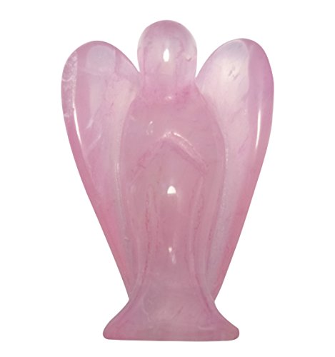 Mina heilende Schutzengel-Figuren in Taschengröße, hergestellt aus hochwertigem Rosenquarz und Edelsteinkristall, die Liebe, Frieden und Heilung repräsentieren, One piece von Mina Heal