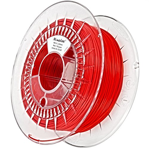 Minadax 0,75kg Premium Qualitaet 3mm (2,85mm) ABS-X-Filament rot für 3D-Drucker von Minadax