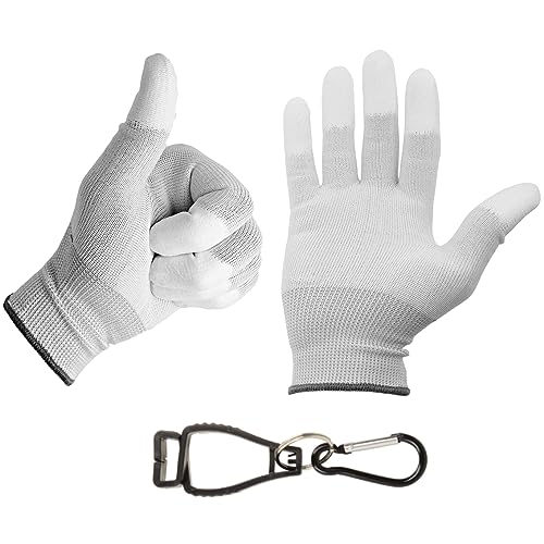 Minadax 1 Paar -M- ESD Antistatik Handschuhe für Labore Elektronik Cleanrooms + 1x Gürtelhalter von Minadax