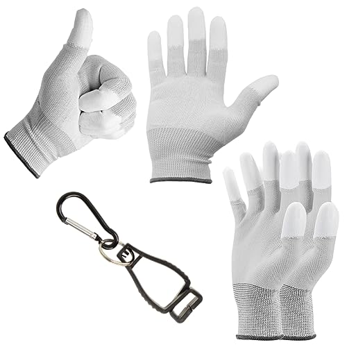 Minadax 2 Paar -XXL- ESD Antistatik Handschuhe für Labore Elektronik Cleanrooms + 1x Gürtelhalter von Minadax