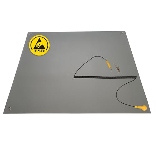Minadax 80 x 30cm Antistatik ESD Computer Matte Tischmatte „Premiumqualität“ + Anschlusskabel von Minadax