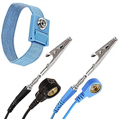 Minadax Anti Statik Erdungs Band ESD Handgelenk Manschette Strap verstellbar mit 2,40m Verlängerung von Minadax