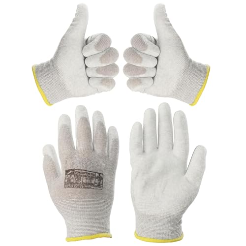 Minadax Antistatische ESD Handschuhe ALLROUNDER – 2 Paar Größe L/9 | Für GROBE Arbeiten in Elektronik, Werkstatt, KFZ, Labor & Industrie von Minadax