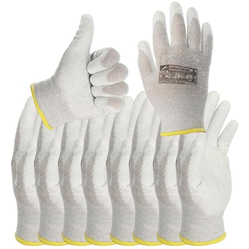 Minadax Antistatische ESD Handschuhe ALLROUNDER – 5 Paar Größe M/8 | Für GROBE Arbeiten in Elektronik, Werkstatt, KFZ, Labor & Industrie von Minadax