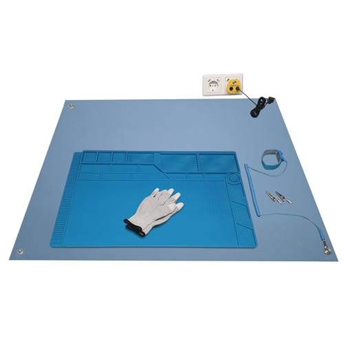 Minadax ESD Geschützter Arbeitsplatz 80 x 60cm BLAU für Elektronik-Reparaturen | Matte | Lötmatte 55x35cm | Manschette | Handschuhe | Erdungssstecker Minadax ESD Geschützter Arbeitsplatz 80 x 60cm BLAU für Elektronik-Reparaturen | Matte | Lötmatte 55x35cm | Manschette | Handschuhe | Erdungssstecker von Minadax