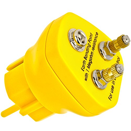 Minadax Erdungsbaustein - Innovativer ESD-Schutz - Antistatik-Erdungsstecker - 2 x M5 Ösenanschluss - 1 Megaohm Sicherheitswiderstand von Minadax