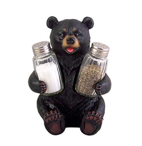 Liphontcta Season Beary Carefully Black Bear Salz- und Pfefferstreuer, 17,8 cm (Streuer im Lieferumfang enthalten) von Black Bear Salt and Pepper Holder