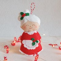 Weihnachtsdeko Aus Filz, Frau Claus von MinasFactory