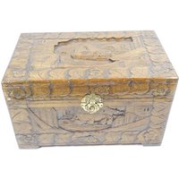 1 Große Holz Geschnitzt Brust Koffer Aufbewahrungstasche Dekorative Truhe Cosplay Steampunk Larp Schatz Schmuck Box Nr 2 von MinasTreasureChest