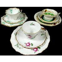 1 Vintage August Roloff Oder Bavaria Trio Teetasse Und Untertasse 3-Teiliges Set Schönes China Gold von MinasTreasureChest