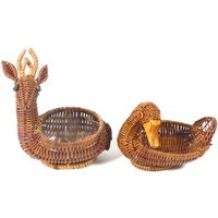 1 Vintage Hirsch Oder Ente Weidenkorb Weidenhirschkorb Schöner Hirschkorb von MinasTreasureChest