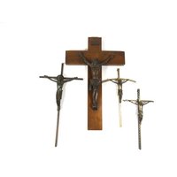 1 Vintage Messing Kruzifix Jesus Auf Der Kresse Religiöse Kunst Retro Design Christus von MinasTreasureChest