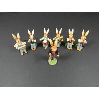 1 Vintage Osterhase Holz Osterhasen Osterschmuck Retro Design Musiker von MinasTreasureChest