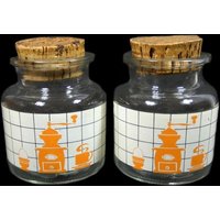 2 Vintage Glas Gläser Kaffee Mühle Machen Retro Design Küche Lagerung Cookie Tee Mehl Zucker von MinasTreasureChest