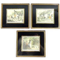 3 Vintage Schöne Bilder in Einem Rahmen Original Handarbeit Außerhalb Eines Land Alehouse von MinasTreasureChest