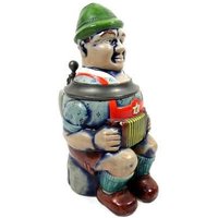 Vintage Gerzit Bierkrug Deutscher Gerz West Germany Character Design Akkordeon Spieler von MinasTreasureChest