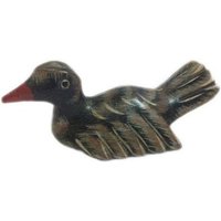 Vintage Holz Ente Braun Schwarz Grau Dekorative Hand Bemalt von MinasTreasureChest