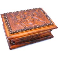 Vintage Holz Kommode Große Schmuck-Box Fall Dekorative Holz-Koffer Cosplay Steampunk Leder Aufbewahrungsbox von MinasTreasureChest