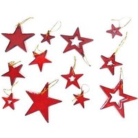 Vintage Rote Stern Ornamente Weihnachtsschmuck Acryl Sterne Kleiderbügel Baumschmuck von MinasTreasureChest