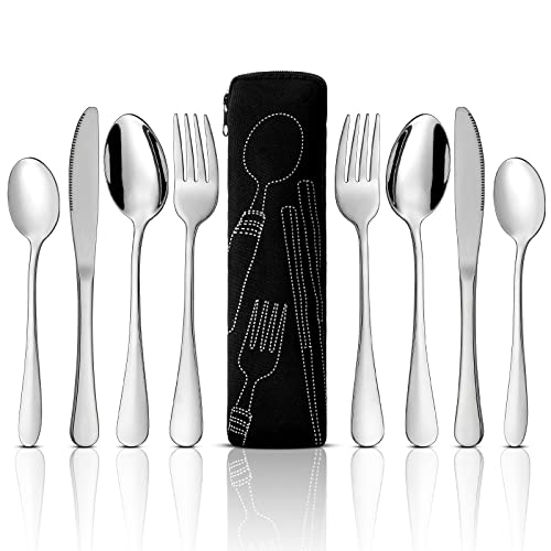 9 Stück Essens-Portionskontrolle, Besteck, bariatrisches Besteck, Gewichtsverlust, Portionskontrolle, Servierlöffel, Gabeln, Messer, Edelstahl-Utensilien mit Aufbewahrungstasche 9 Stück Essens-Portionskontrolle, Besteck, bariatrisches Besteck, Gewichtsverlust, Portionskontrolle, Servierlöffel, Gabeln, Messer, Edelstahl-Utensilien mit Aufbewahrungstasche von Minatee