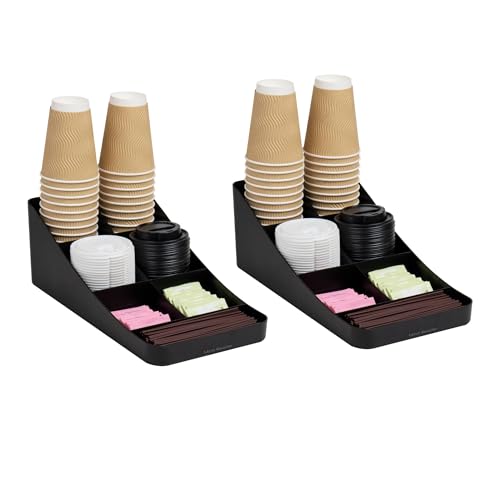 Mind Reader 2COMP7-BLK 7-Compartment Coffee Cup and Condiment Dispenser, Countertop Organizer, Set of 2, 15.5"L x 7.25"W x 5.25"H, Plastic, Black Mind Reader 2COMP7-BLK 7-Compartment Coffee Cup and Condiment Dispenser, Countertop Organizer, Set of 2, 15.5"L x 7.25"W x 5.25"H, Plastic, Black von Mind Reader